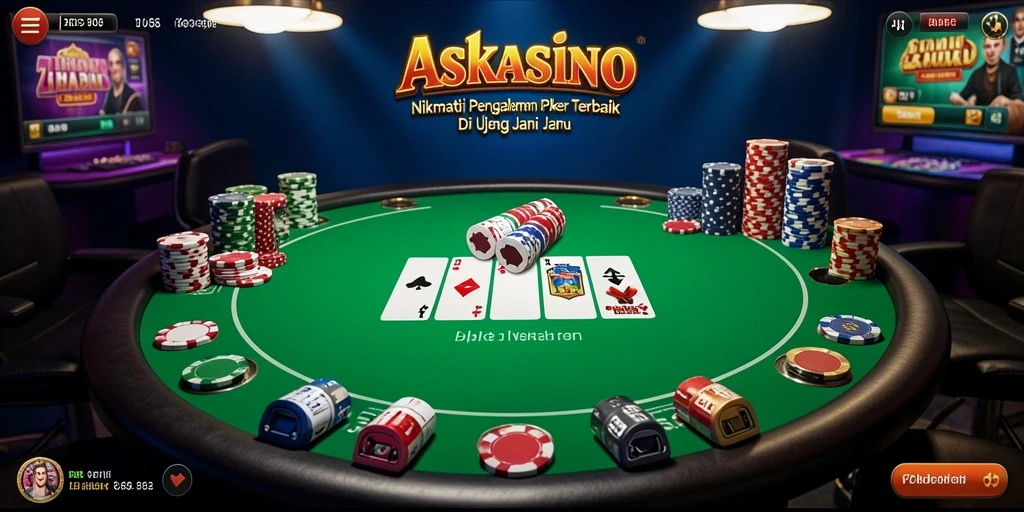 Screenshot menunjukkan gameplay seru poker di ASKASINO.