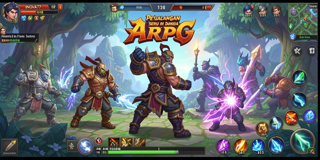 Tampilan screenshot INOVA77 menunjukkan pertempuran seru di dunia ARPG.