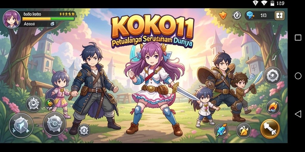 Screenshot menunjukkan pertarungan epik dengan karakter anime.