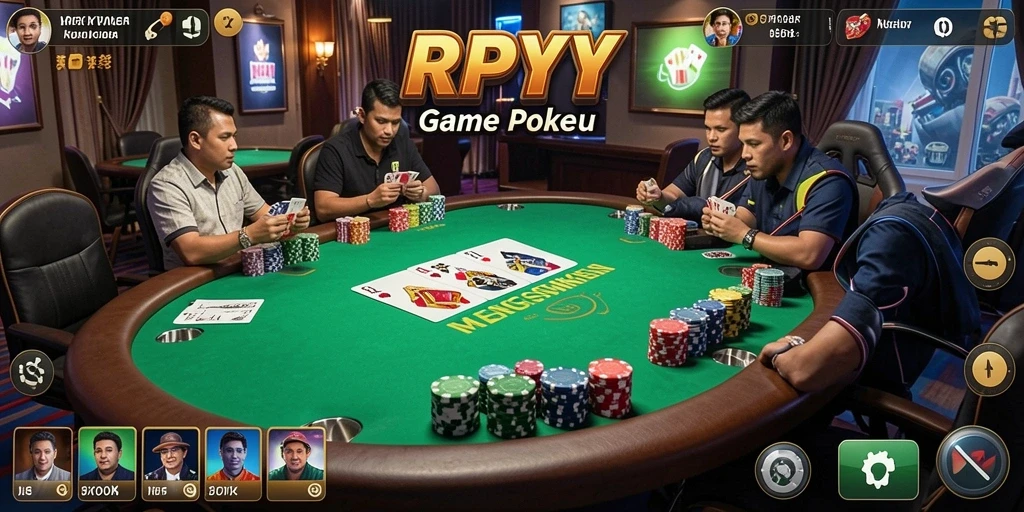 Screenshot gameplay RPYYY menampilkan keseruan bermain Poker secara langsung.