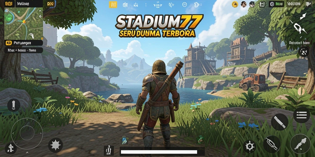 Tampilan gameplay STADIUM77 di dunia Open World yang luas dan dinamis.